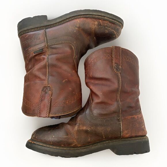 ARIAT Sierra Men 10 EE Western Work Boots Brown Leather Pull On Soft Toe main image 8